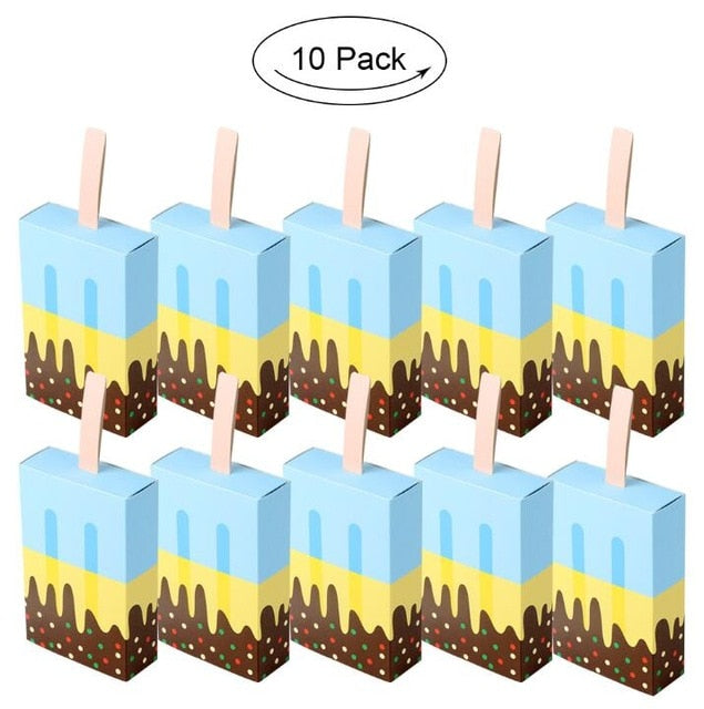 10Pcs Ice Cream Paper Candy Gift Boxes Cookie Box