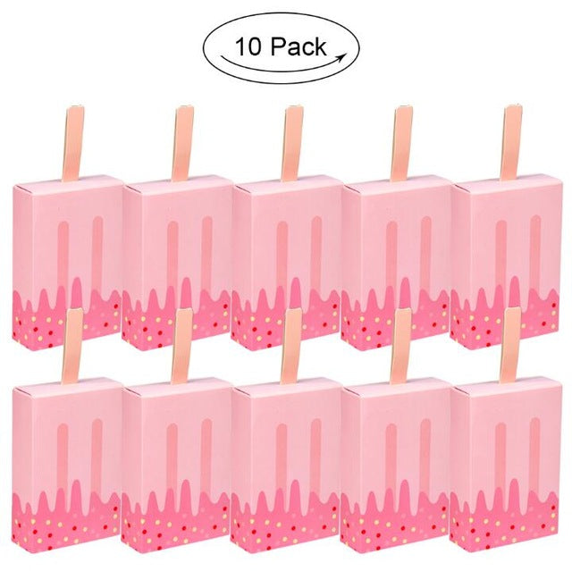 10Pcs Ice Cream Paper Candy Gift Boxes Cookie Box