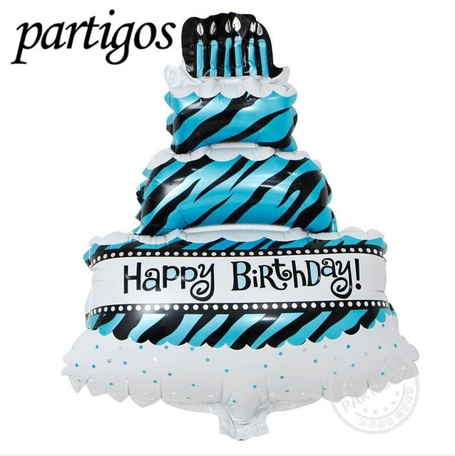Three layers Birthday cake balloons aluminum foil