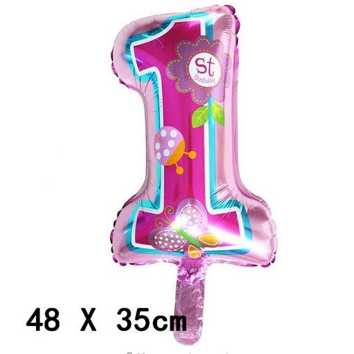 40inch Number 1 Foil balloons Baby Shower Gold Silver Pink