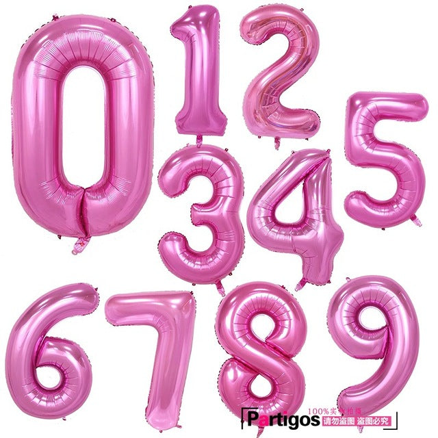 40 inches Rose Gold Number Foil Balloons Large