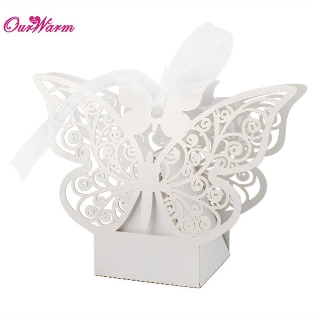 10Pcs Colored Wedding Favors Paper Candy Bags Box