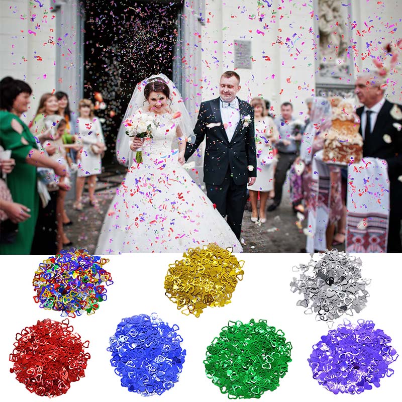 600pcs/lot MultiColor Sparkling Love Heart Confetti