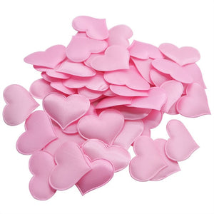 100Pcs 35mm Romantic Sponge Satin Fabric Heart Petals