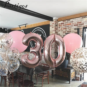 40 inches Rose Gold Number Foil Balloons Large