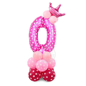24pcs Baby Shower Foil Polka Dot Latex Balloons