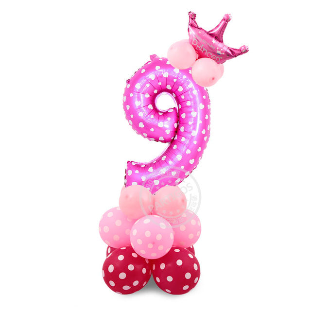 24pcs Baby Shower Foil Polka Dot Latex Balloons