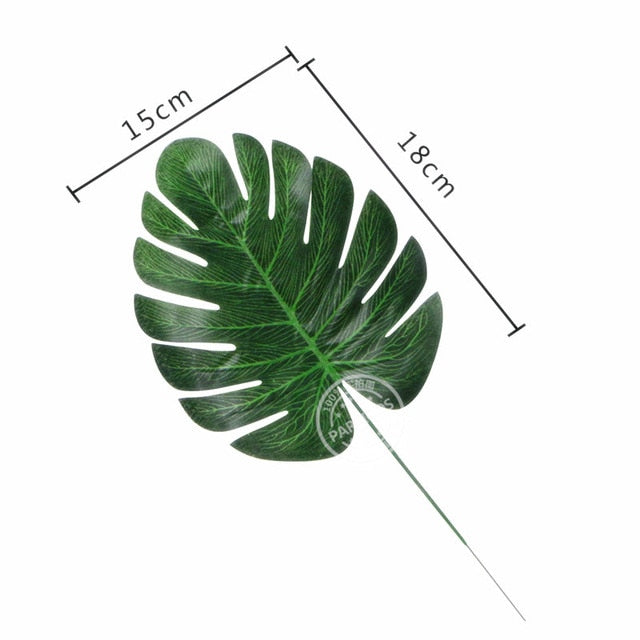 5pcs Fake leaves Green Plastic Artificial leaf Palm leaves Island Style